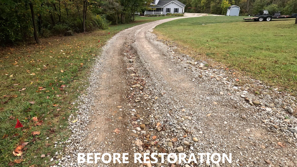 Gravel driveway repair in Shelby Ohio