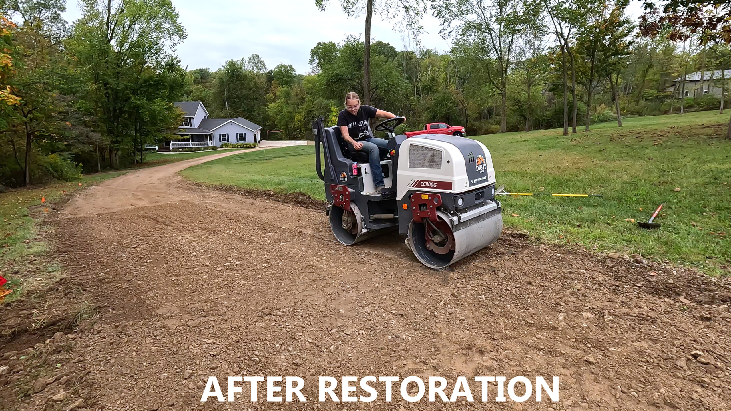 Gravel driveway repair in Shelby Ohio